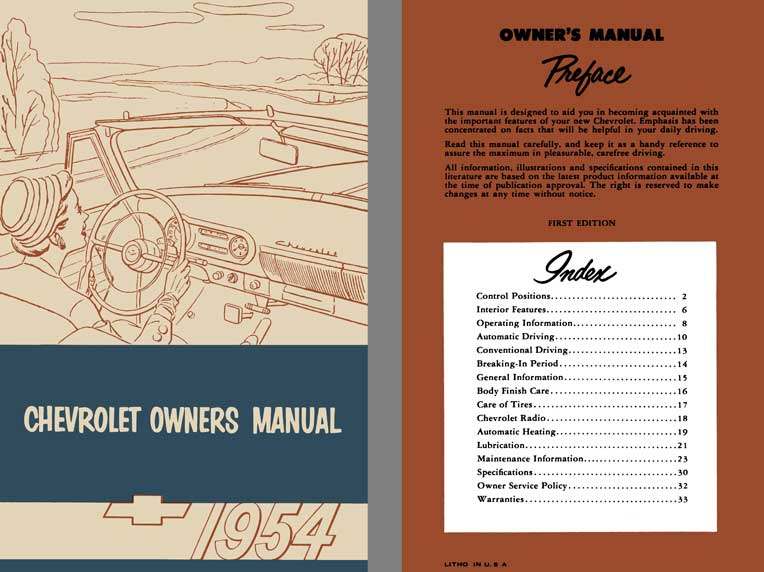 Chevrolet 1954 - Chevrolet Owners Manual 1954