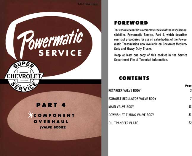 Chevrolet 1956 - Powermatic Service - Part 4 Component Overhaul (Valve Bodies)