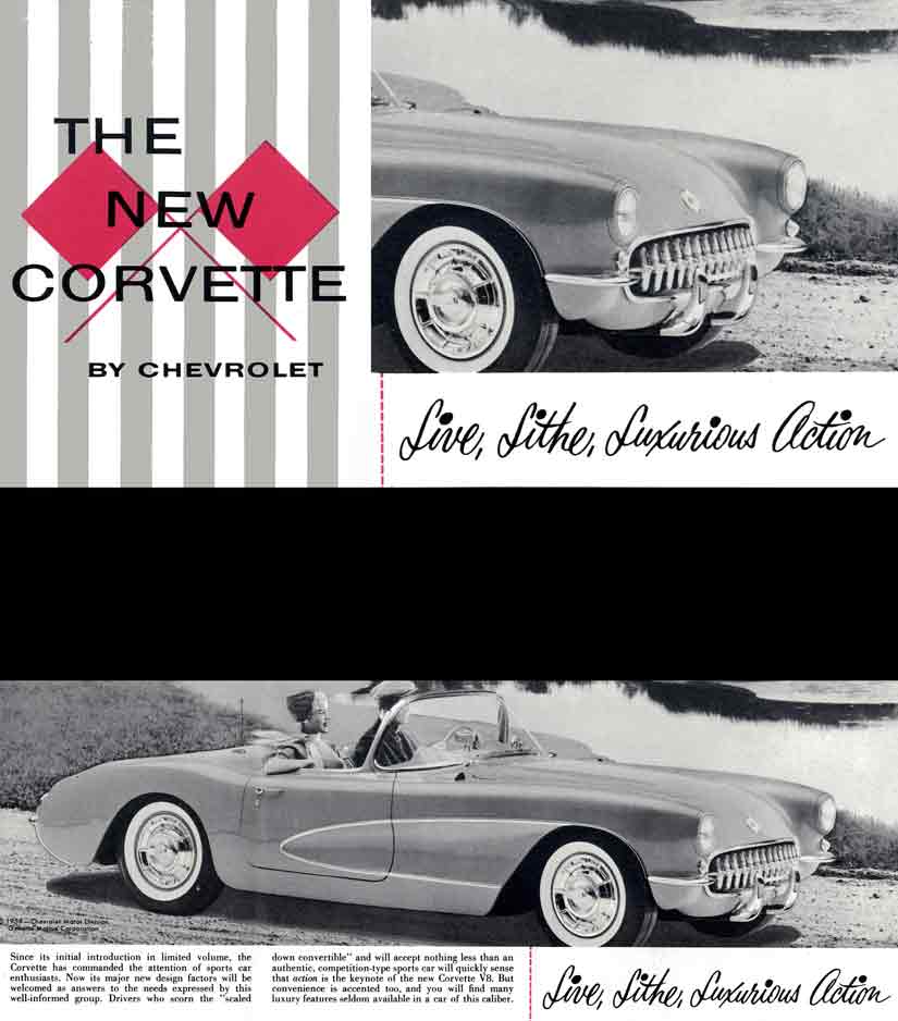 Chevrolet 1956 Corvette - The New Corvette by Chevrolet - Live, Lithe, Luxurious Action