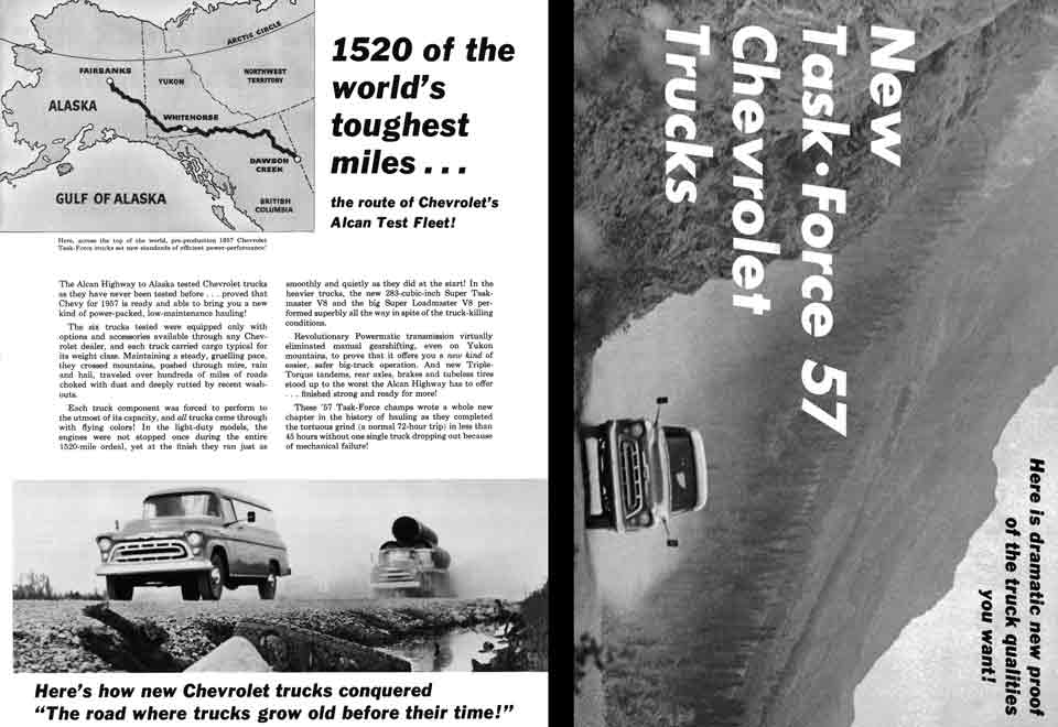 Chevrolet 1957 - New Task Force 57 Chevrolet Trucks - Here is dramatic new proof of