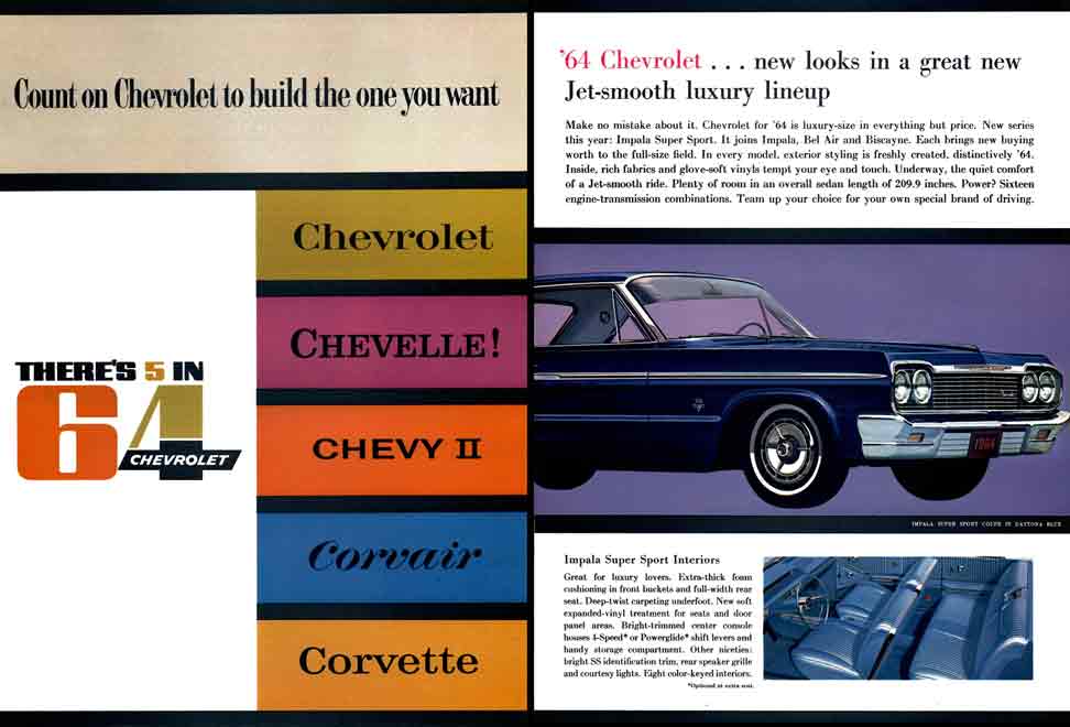 Chevrolet 1964 - There's 5 in '64 - Count on Chevrolet to Build the One You Want