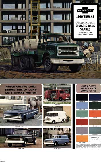 Chevrolet 1966 - 1966 Chevrolet Trucks - Gasoline & Diesel Chassis-Cabs Stakes - Series 50, 60 & 80