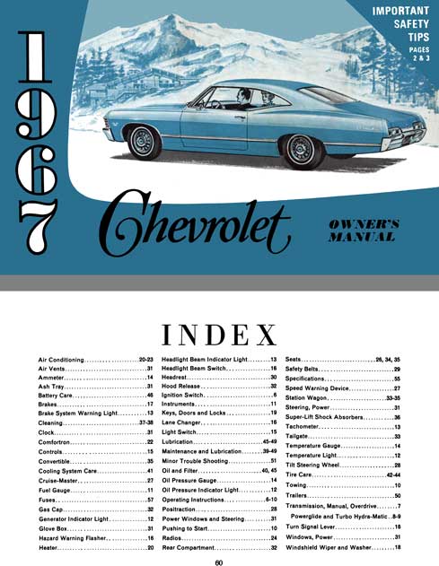 General Motors Chevrolet 1967 - 1967 Chevrolet Owner's Manual