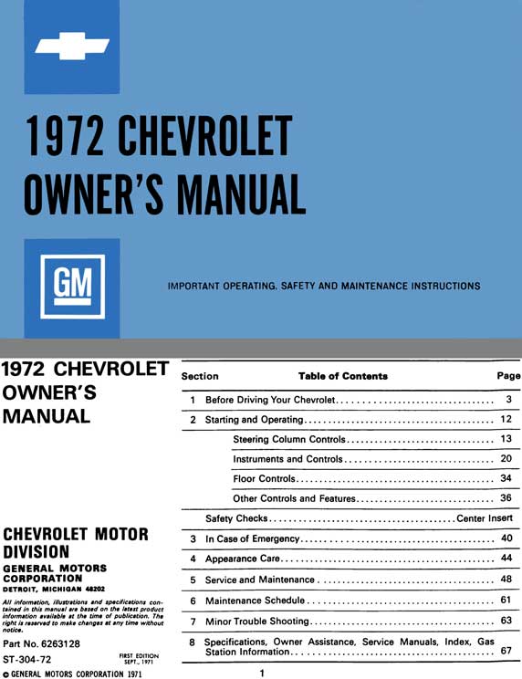 Chevrolet 1972 Owner's Manual