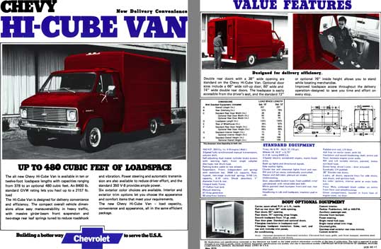 Chevrolet 1973 - Chevy Hi-Cube Van  New Delivery Convenience