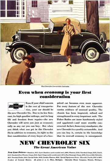 Chevrolet c1931 - Chevrolet Ad - Even when economy is your first consideration