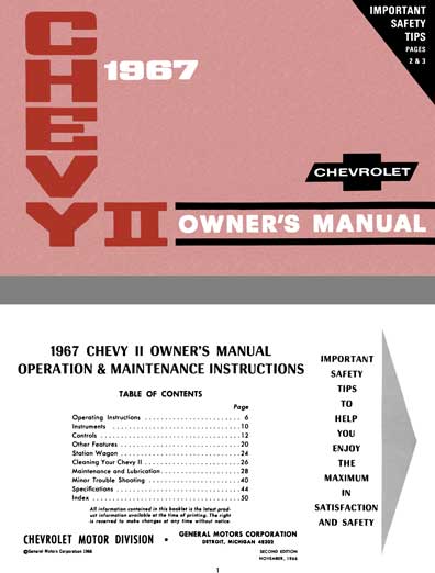 Chevrolet Chevy II 1967 Owner's Manual