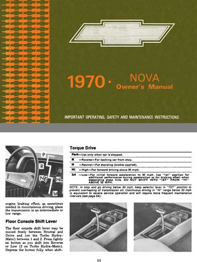 Chevrolet Nova 1970 Owner's Manual