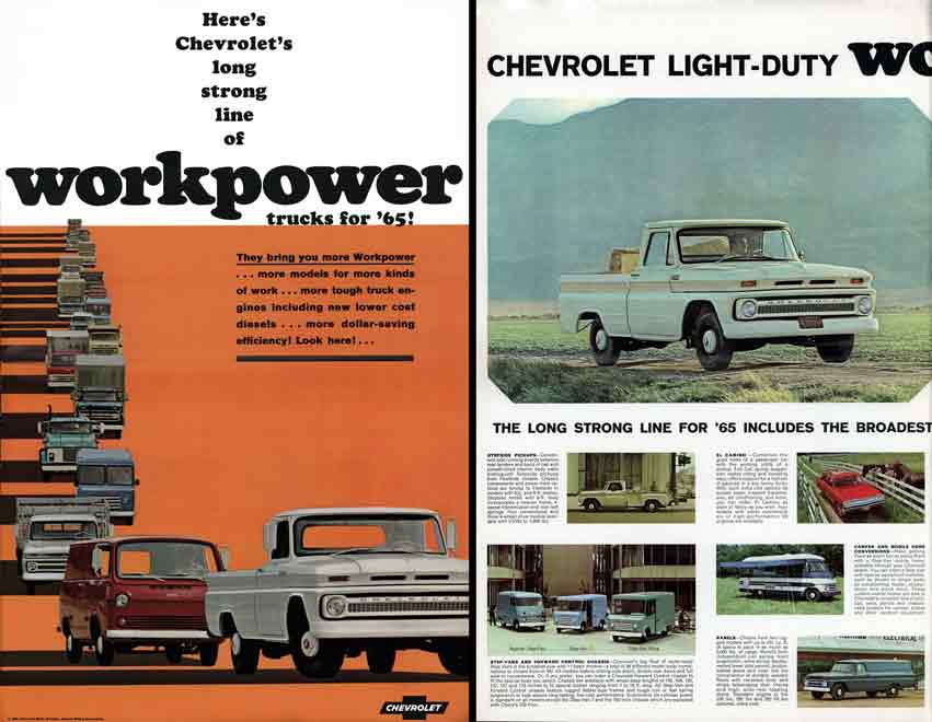 Chevrolet Trucks 1965 - Here's Chevrolet's long strong line of workpower trucks for '65