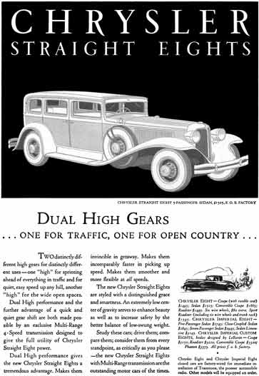 Chrysler 1931 - Chrysler Ad - Chrysler Straight Eights