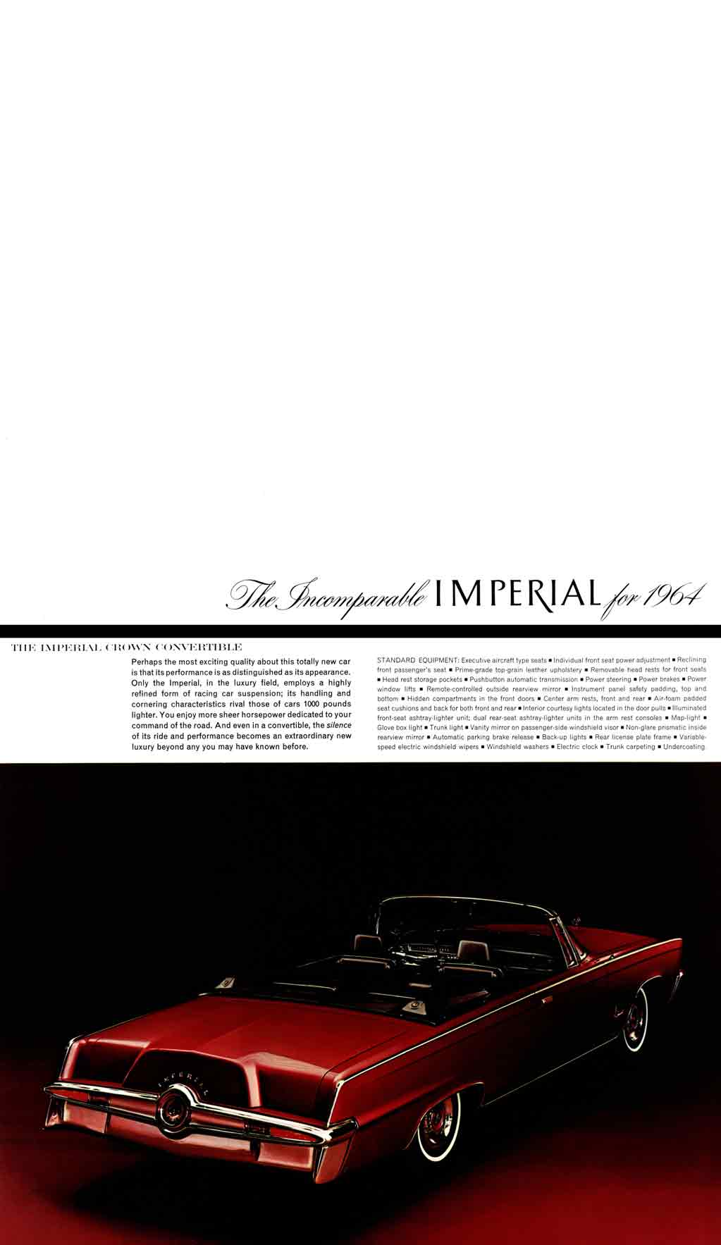 Chrysler Imperial 1964 - The Incomparable Imperial for 1964
