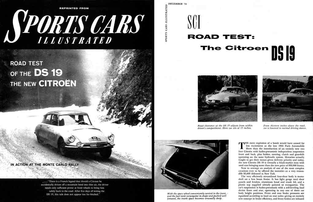 Citroen DS19 1956 Road Test of the DS 19 Sports Cars Illustrated