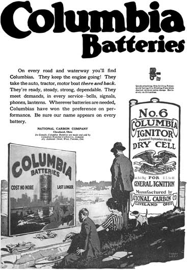 Columbia Batteries 1917 Ad Reprint
