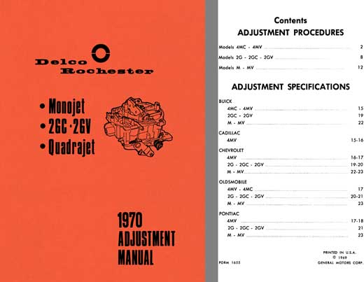 Delco Rochester 1970 - Delco Rochester 1970 Adjustment Manual (Monojet, 2GC - 2GV, Quadrajet)