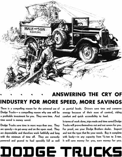 Dodge 1930 - Dodge Trucks Ad - Answering the Cry of Industry for More Speed, More Savings