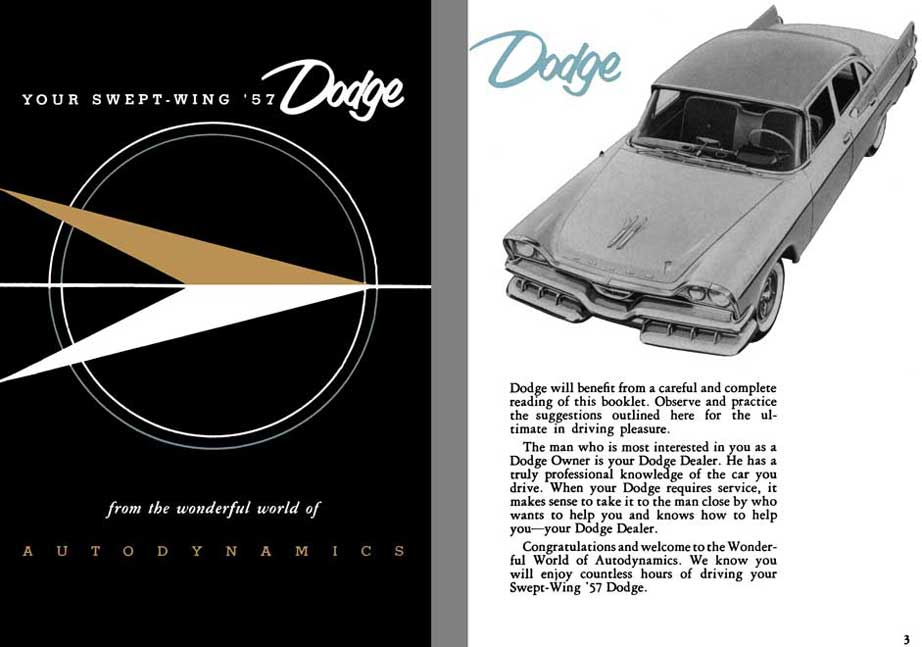 Dodge 1957 Swept-Wing Owner's Manual - Your Swept-Wing '57 Dodge from the wonderful world of