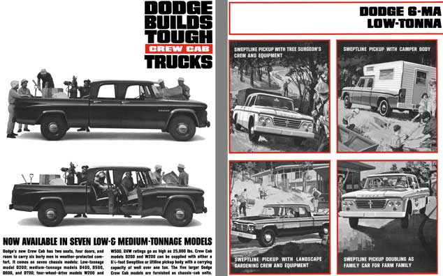 Dodge Trucks 1963 - Dodge Builds Tough Crew Cab Trucks - Now Available in Seven Low& Medium Tonnage