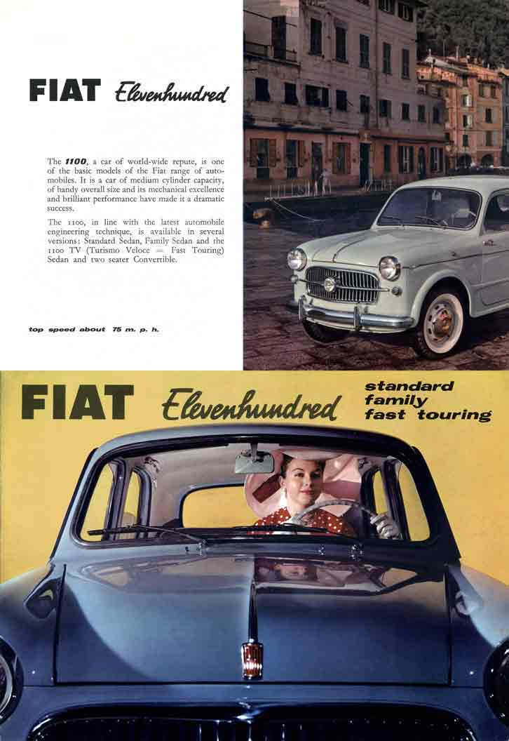 Fiat 1100 (c1955) - 1100 Family, 1100 TV Convertible - Standard family fast touring