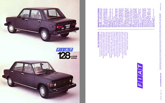 Fiat c1976 - Fiat 128 4 Door Sedan Spec Sheet