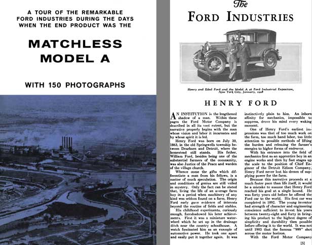 Ford 1929 - Matchless Model A with 150 Photographs