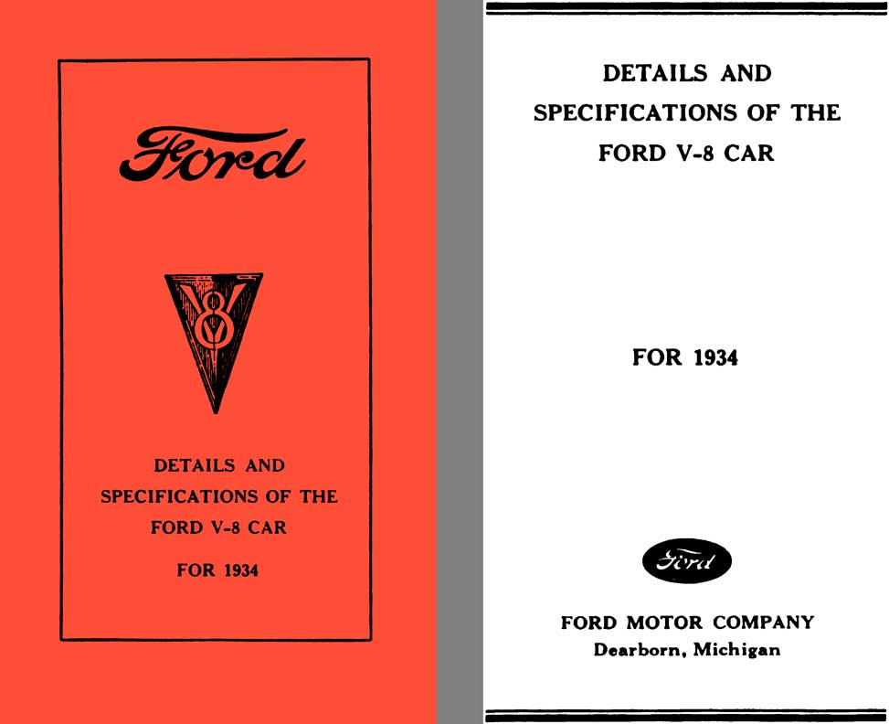 Ford 1934 - Ford V8 Details and Specifications of the Ford V-8 Car for 1934 - Restore's Guide