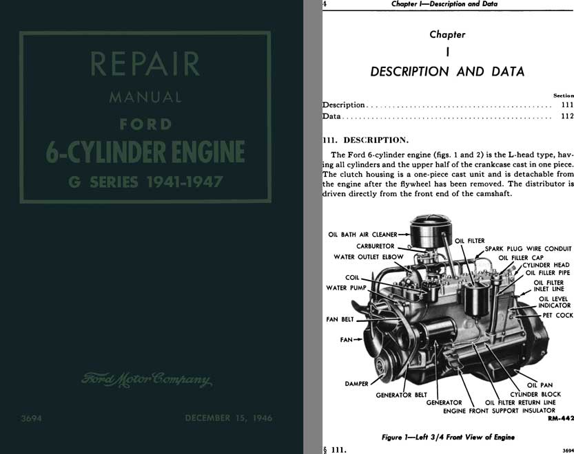 Ford 1941 - 1947 - Repair Manual Ford 6-Cylinder Engine G Series 1941 - 1947