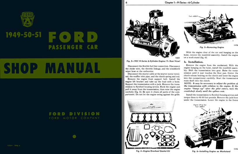 Ford 1949 - 50 - 51 Ford Passenger Car - Shop Manual