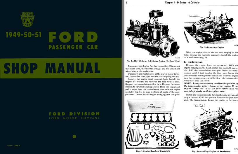 Ford 1949 - 50 - 51 Ford Passenger Car - Shop Manual