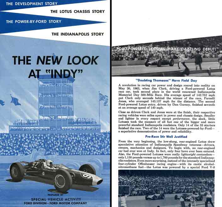 Lotus Chassis Story - Ford 1963 - The New Look at Indy -  The Indianapolis Story