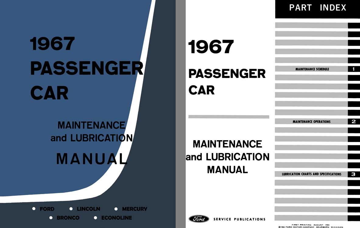Ford 1967 - 1967 Passenger Car - Maintenance & Lubrication Manual
