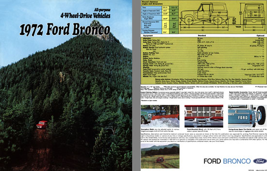 Ford 1972 - 1972 Ford Bronco, All-Purpose 4-Wheel-Drive Vehicles
