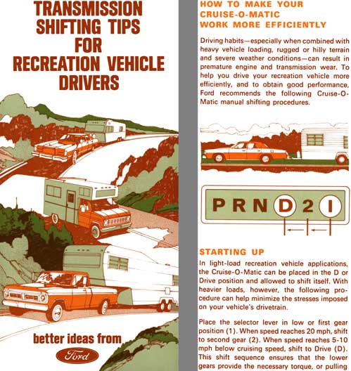 Ford 1978 - Transmission Shifting Tips for Recreational Vehicle Drivers