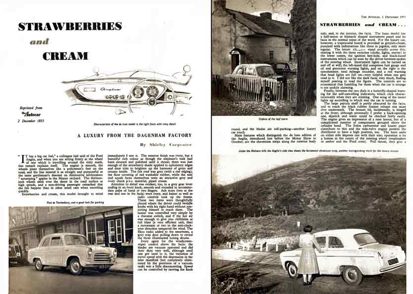 Ford Anglia 1955 - Strawberries and Cream - The AutoCar 2 December 1955