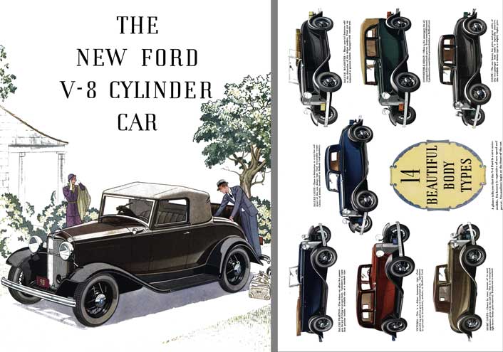 Ford Model 18 1932 - The New Ford V-8 Cylinder Car- 14 Beautiful Body Styles 1932