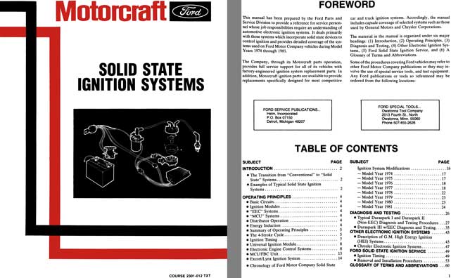 Ford Motorcraft c1975 - Motorcraft Solid State Ignition Systems