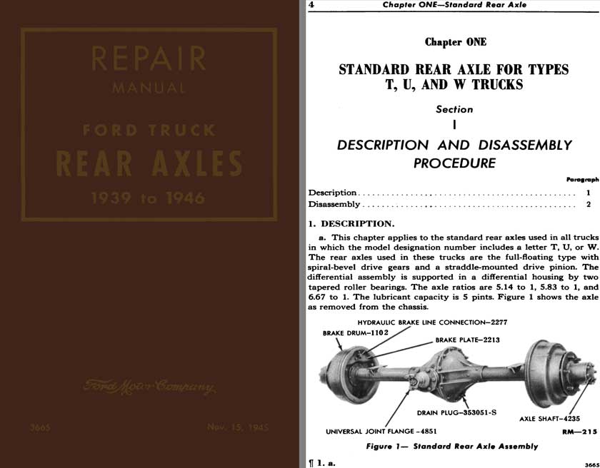 Ford Truck - Repair Manual Ford Trucks Rear Axles 1939 to 1946