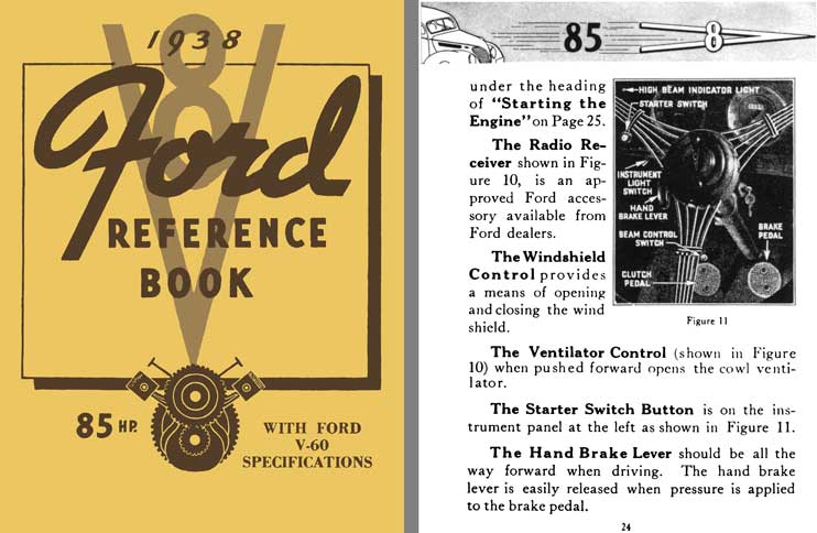 Ford V-8 1938 - 1938 V8 Ford Reference Book - 85HP with Ford V-60 Specifications