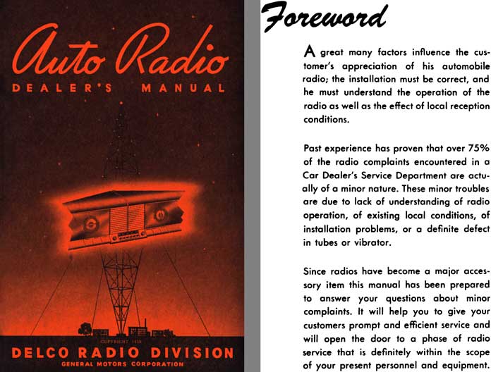General Motors c1940 - Auto Radio Dealer's Manual - Delco Radio Division