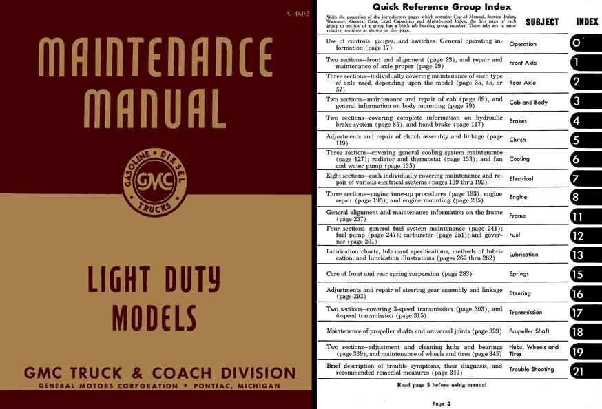 GMC Maintenance Manual 1945-1946 Light Duty Trucks - Models CC & EC