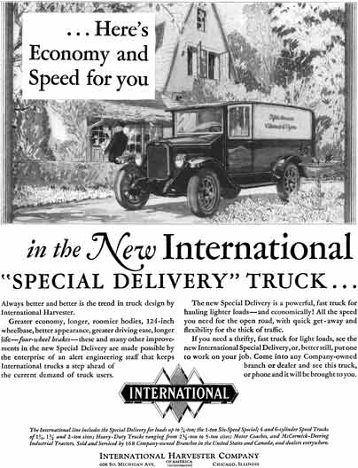 International Harvester 1928 - International Ad - Here's Economy and Speed for you in the New Intern