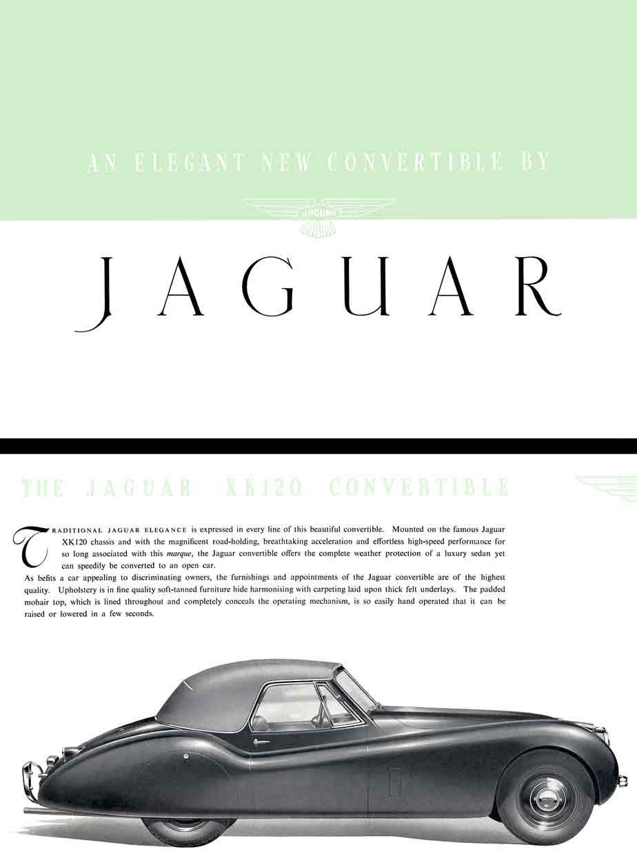XK120 Convertible 1953 Jaguar - An Elegant New Convertible by Jaguar