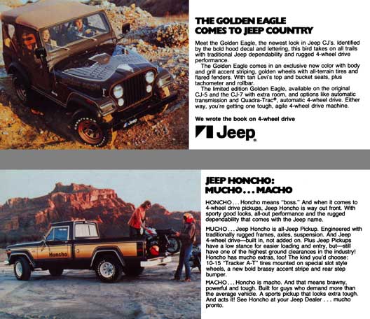 Jeep c1977 - The Golden Eagle Comes to Jeep Country - Jeep Honcho: Mucho…Macho