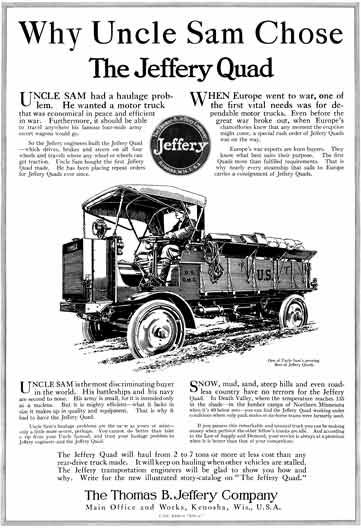 Jeffery 1915 - Jeffery Quad Ad - Why Uncle Sam Chose The Jeffery Quad