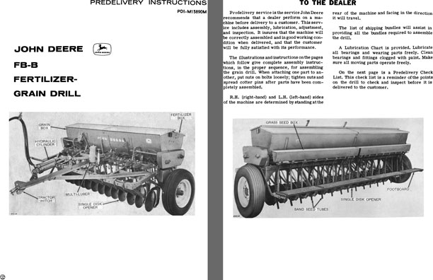 John Deere - John Deere FB-B Fertilizer-Grain Drill  PDI-M15890M - Predelivery Instructions