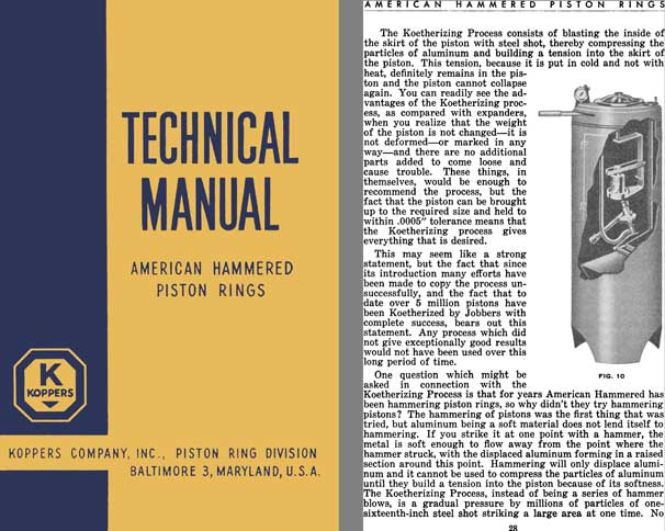 Koppers Technical Manual - American Hammered Piston Rings (c1941)