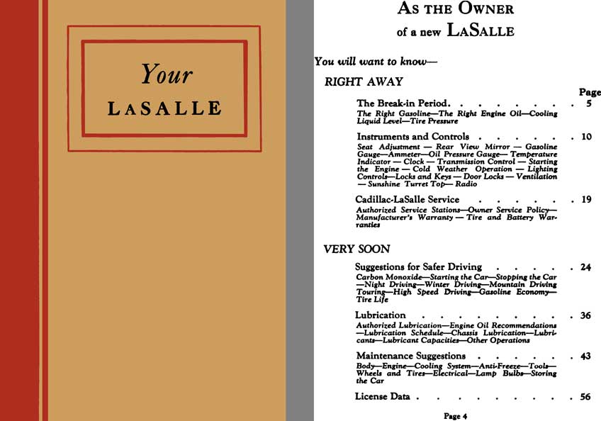LaSalle c1939 - Your LaSalle - Owners Manual LaSalle V-8 Series 39 - 50