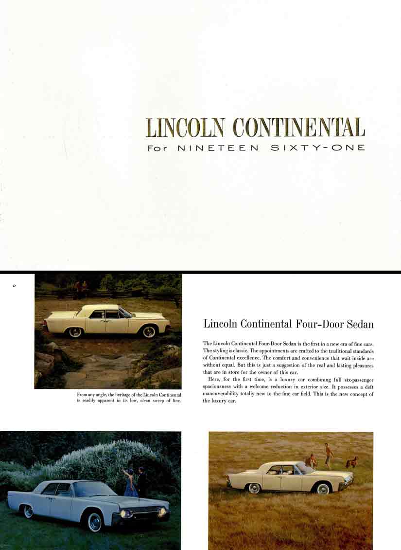 Continental 1961 Lincoln - Lincoln Continental for Nineteen Sixty-One