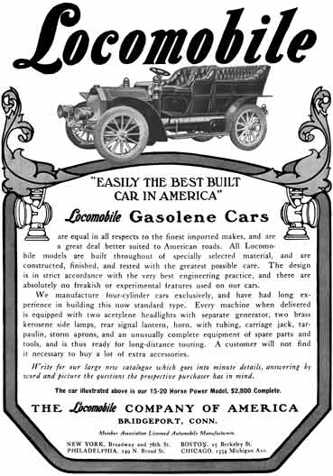 Locomobile c1915 - Locomobile Ad - Locomobile Easily The Best Built Car In America