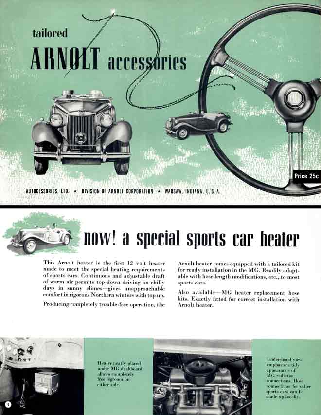 MG (c1960) - tailored Arnolt Accessories