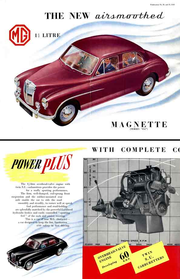 MG Magnette ZA (c1956) - The New Airsmoothed 1-1/2 Litre MG Magnette series ZA